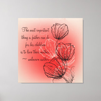 Idéisk Blommigt för Mor Wrapped Canvas