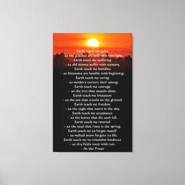 Idéisk bön, Jorden lär mig Canvastryck (Framsida)