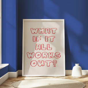 Idéisk citattecken Optimistisk handritad röd mur Poster