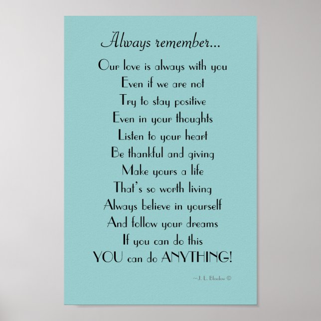 Idéisk dotter/son dikt från föräldrar poster (Framsidan)