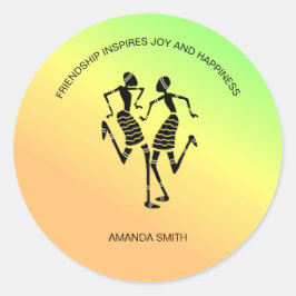 Idéisk, färglös lycka Dance Runt Klistermärke
