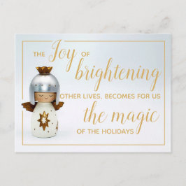 Idéisk julklapp med texten ängel & guld vykort