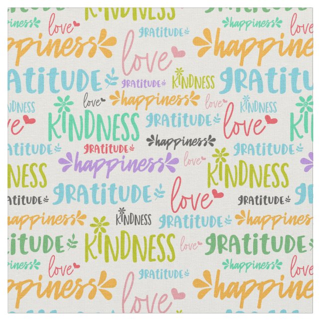 Idéisk positiv Ord Mönster Tyg (Närbild)