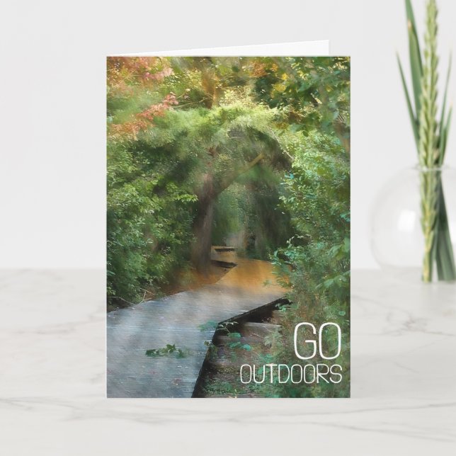 Idéisk skog med solstråle kort (Framsida)