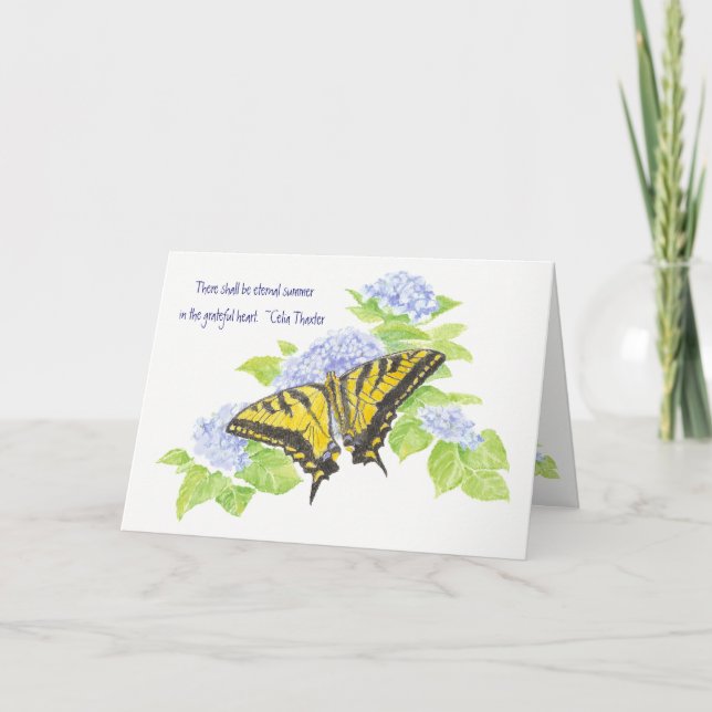 Idéisk, tankfull hjärtekonst tack kort (Framsida)