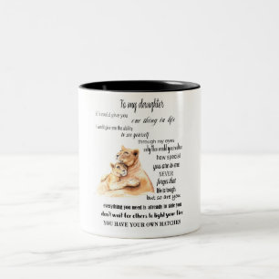 Idéisk/till min dotter två-tonkaffe Mugg
