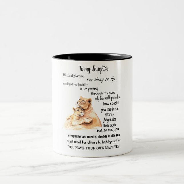 Idéisk/till min dotter två-tonkaffe Mugg (Center)