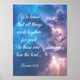 Idéiska bibelromer 8:28 Offertstorm Poster