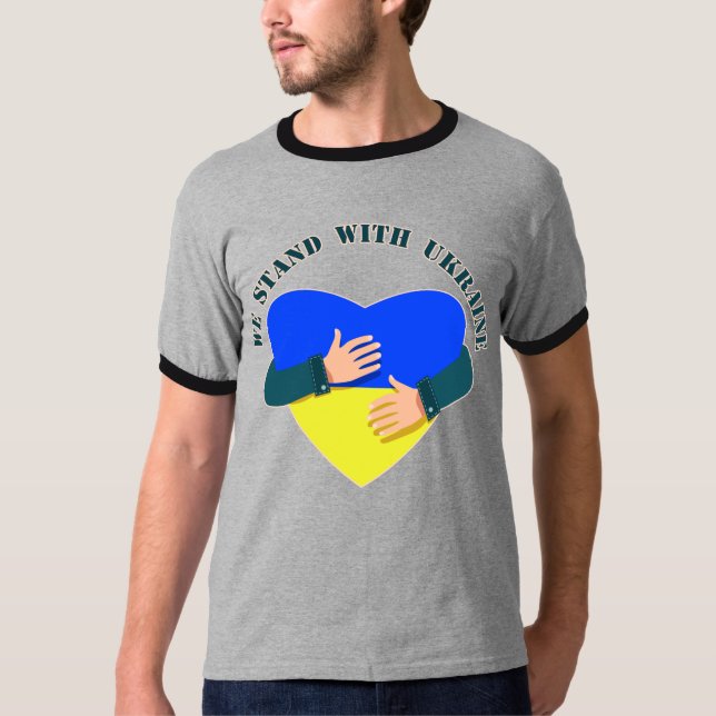 Idéiska budskap Vi står för Ukraina T-Shir T Shirt (Framsida)