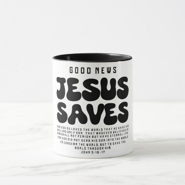 Idéiska/kristna/Jesus Saves Mugg (Center)