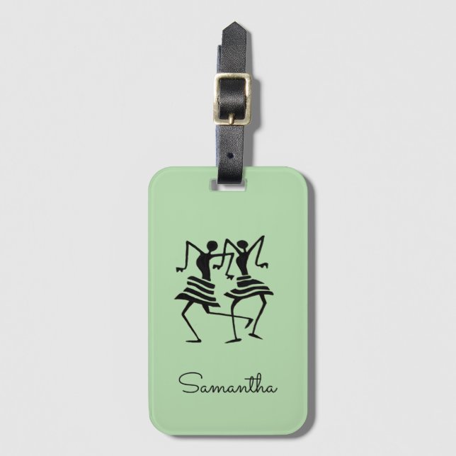 Idéiska, silhouette firande-dansare bagagebricka (Framsida vertikal)