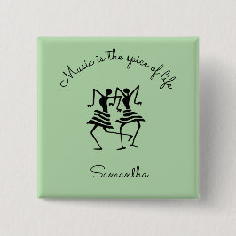 Idéiska, silhouette firande-dansare knapp