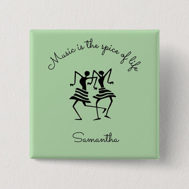 Idéiska, silhouette firande-dansare knapp (Framsida)