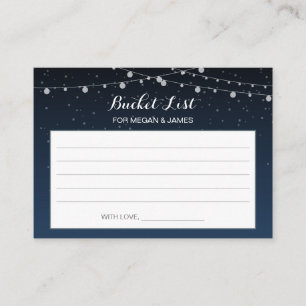 Idékort för Starry Night Rustic Bröllop Bucket Lis Tilläggskort