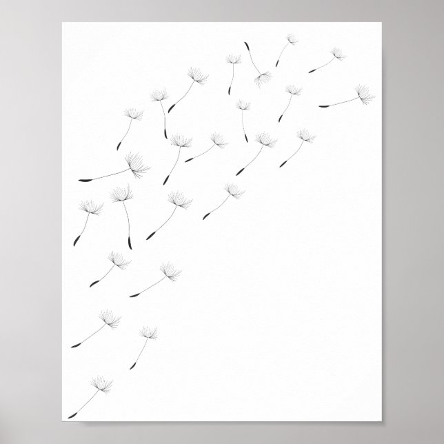 Idékterande väggkonst, Nature Dandelion Poster (Framsidan)