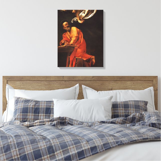 Idémentation Saint Matthew Caravaggio-konst Canvastryck (Insitu (sovrum))