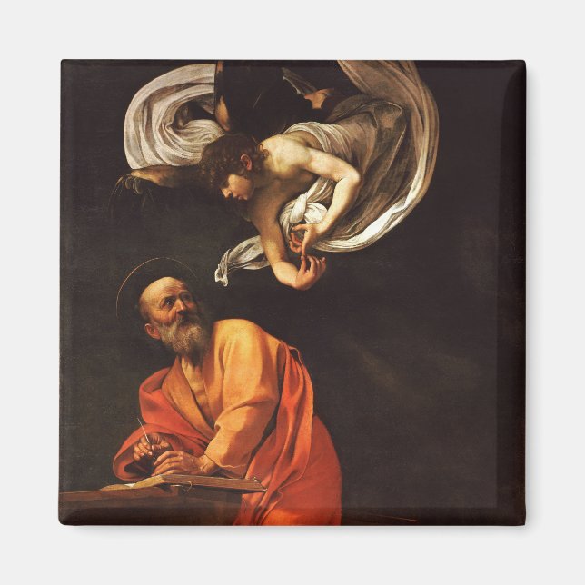 Idémentation Saint Matthew Caravaggio-konst Magnet (Framsidan)