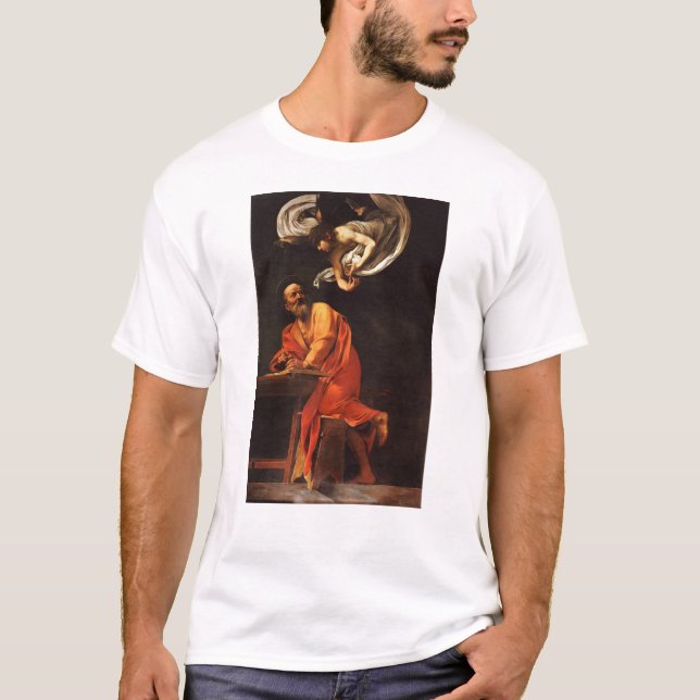 Idémentation Saint Matthew Caravaggio-konst T Shirt (Framsida)
