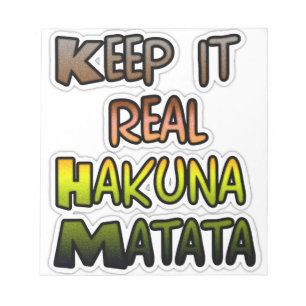 Idén "Behålla it Real Hakuna Matata" Art Anteckningsblock
