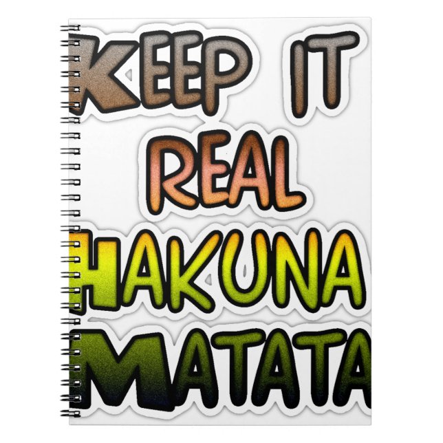 Idén "Behålla it Real Hakuna Matata" Art Anteckningsbok (Framsidan)
