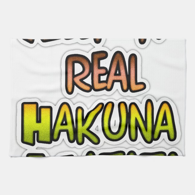 Idén "Behålla it Real Hakuna Matata" Art Kökshandduk (Horisontell)