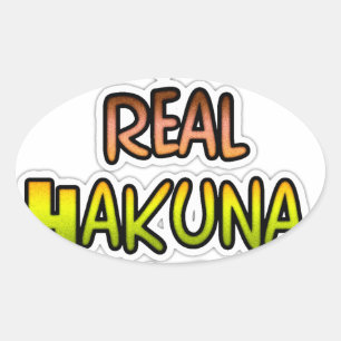 Idén "Behålla it Real Hakuna Matata" Art Ovalt Klistermärke