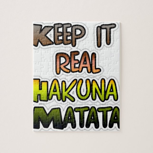 Idén "Behålla it Real Hakuna Matata" Art Pussel (Vertikal)