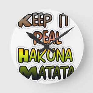 Idén "Behålla it Real Hakuna Matata" Art Rund Klocka