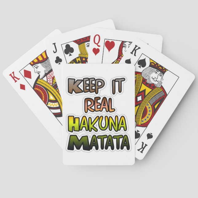 Idén "Behålla it Real Hakuna Matata" Art Spelkort (Baksidan)