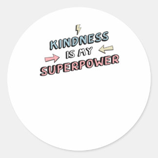 Idén - Kindness är min supermaktsfästare Runt Klistermärke