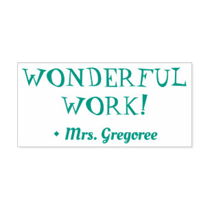 Idén "WONDERFUL WORK"! Märkning Rubber Frimärke Självfärgande Stämpel
