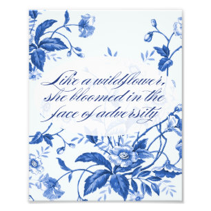 Idénationell Blommigt Wall Art, porslindekanteckni Fototryck