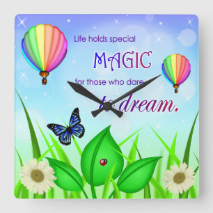 Idéns Dream Quoot Wall Clock Fyrkantig Klocka