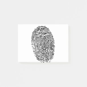 Identifiera med fingeravtryck designen post-it block