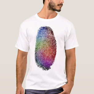 Identifiera med fingeravtryck färgT-tröja Tee