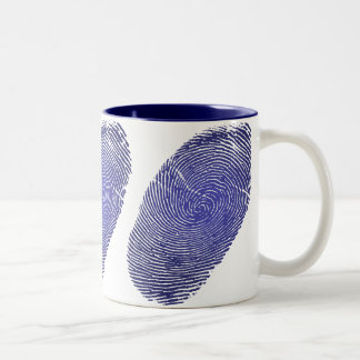 Identifiera med fingeravtryck grafiskt Två-Tonad mugg