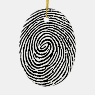 Identifiera med fingeravtryck julgransprydnad keramik
