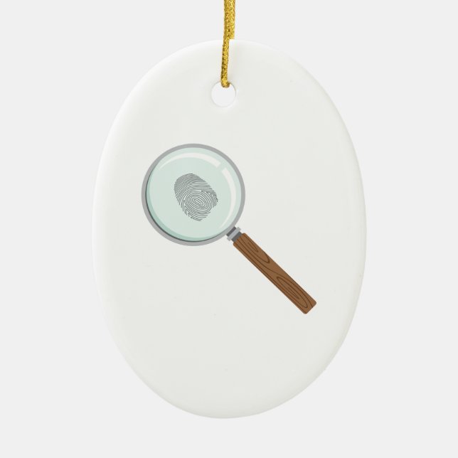 Identifiera med fingeravtryck ledtråden julgransprydnad keramik (Framsidan)