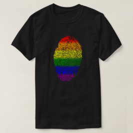 Identifiera med fingeravtryck regnbågefärger t shirt