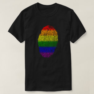 Identifiera med fingeravtryck regnbågefärger t shirt