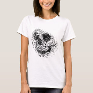 Identifiera med fingeravtryck skallen t-shirt