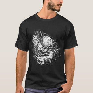 Identifiera med fingeravtryck skallen tee shirt