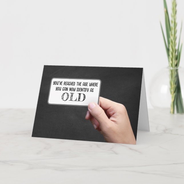 Identifiera Som Gammal Skylt Med Handen Kort (Framsida)