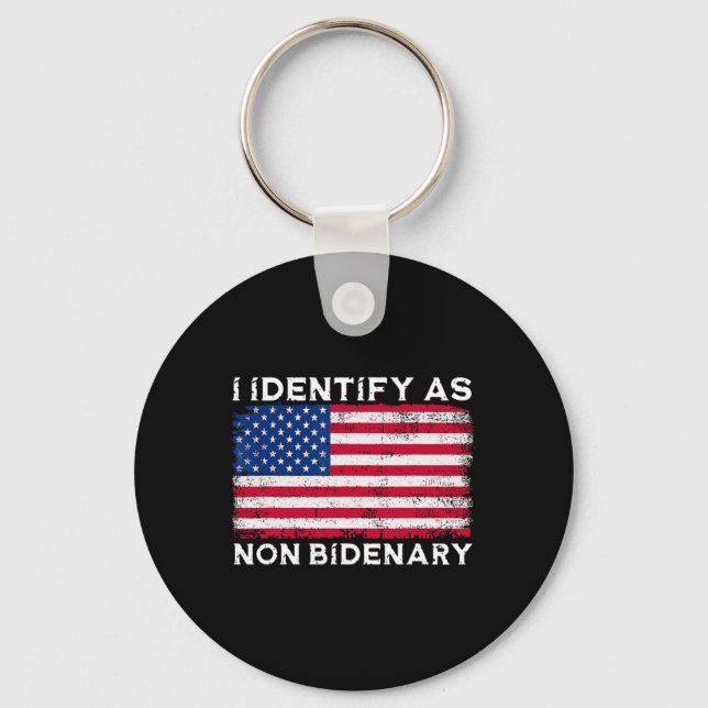 Identifiera som icke-bidenär Patriot American Flag Nyckelring (Framsida)