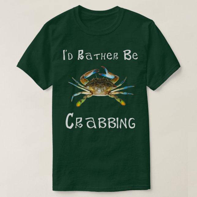 Identifierar i stället Crabbing Maryland Blue Crab T Shirt (Design framsida)