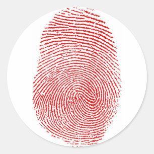 Identifierar med fingeravtryck klistermärken