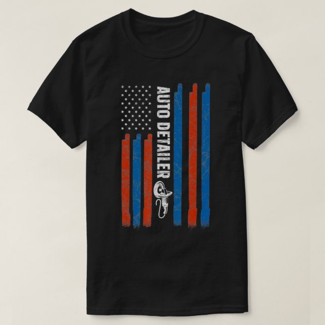 Identifierare för USA flagga-bil för automatisk id T Shirt (Design framsida)