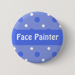 Identifiering av blå födelsedag "Ansikte Painter" Knapp