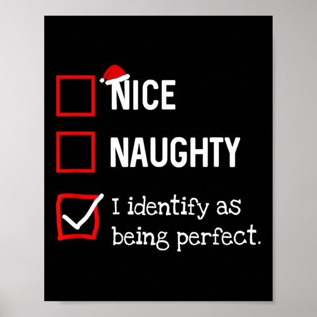Identify As Perfect Fun Naughty Nice List Christma Poster (Framsidan)