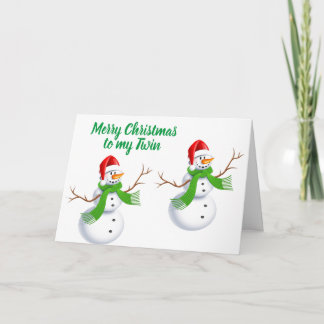 IDENTISKA SNÖGUBBAR ÖNSKEMÅL FÖR CHRISTMAS TWIN KORT